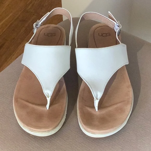 UGG White Sandals - Picture 2 of 9